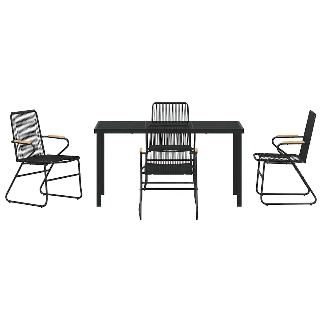 Set da Pranzo per Giardino 5 pcs Nero 3379172