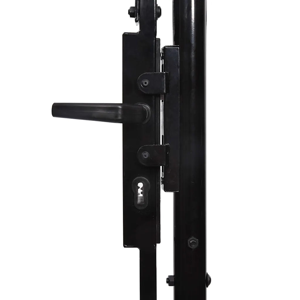 Cancello da Giardino ad Arco in Acciaio 2x5 m Nero 144372