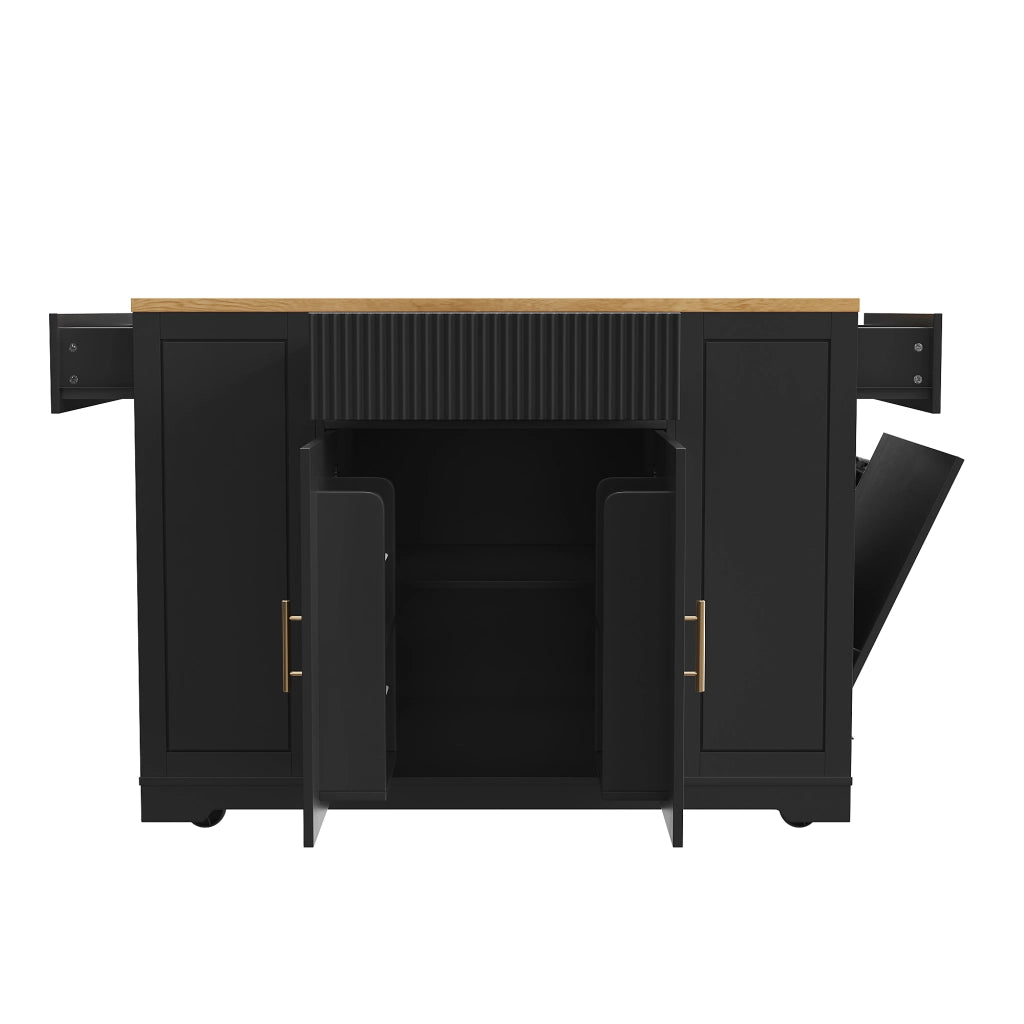 Isola Cucina su Ruote con 2 Ante e 3 Cassetti ¨C MINIMAL ¨C 120x50x92 cm
