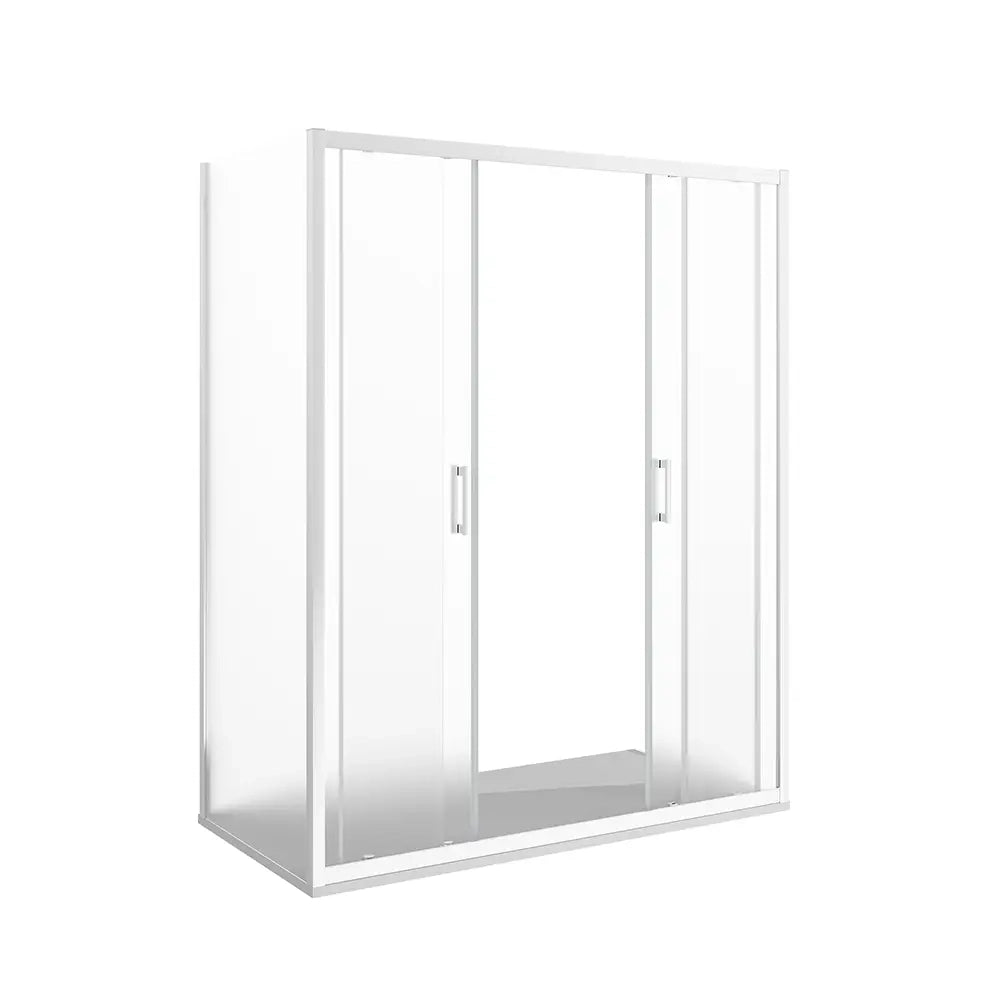 Box doccia angolare 80x160 cm vetro 6mm opaco apertura 2 ante scorrevoli | Favignana