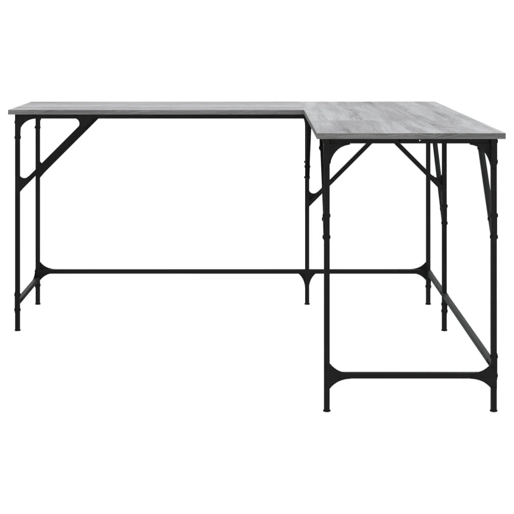 Scrivania Sonoma postazione computer mobile per computer scrivania da studio 149 x 149 x 75 cm legno ingegnerizzato grigio 02_0023962
