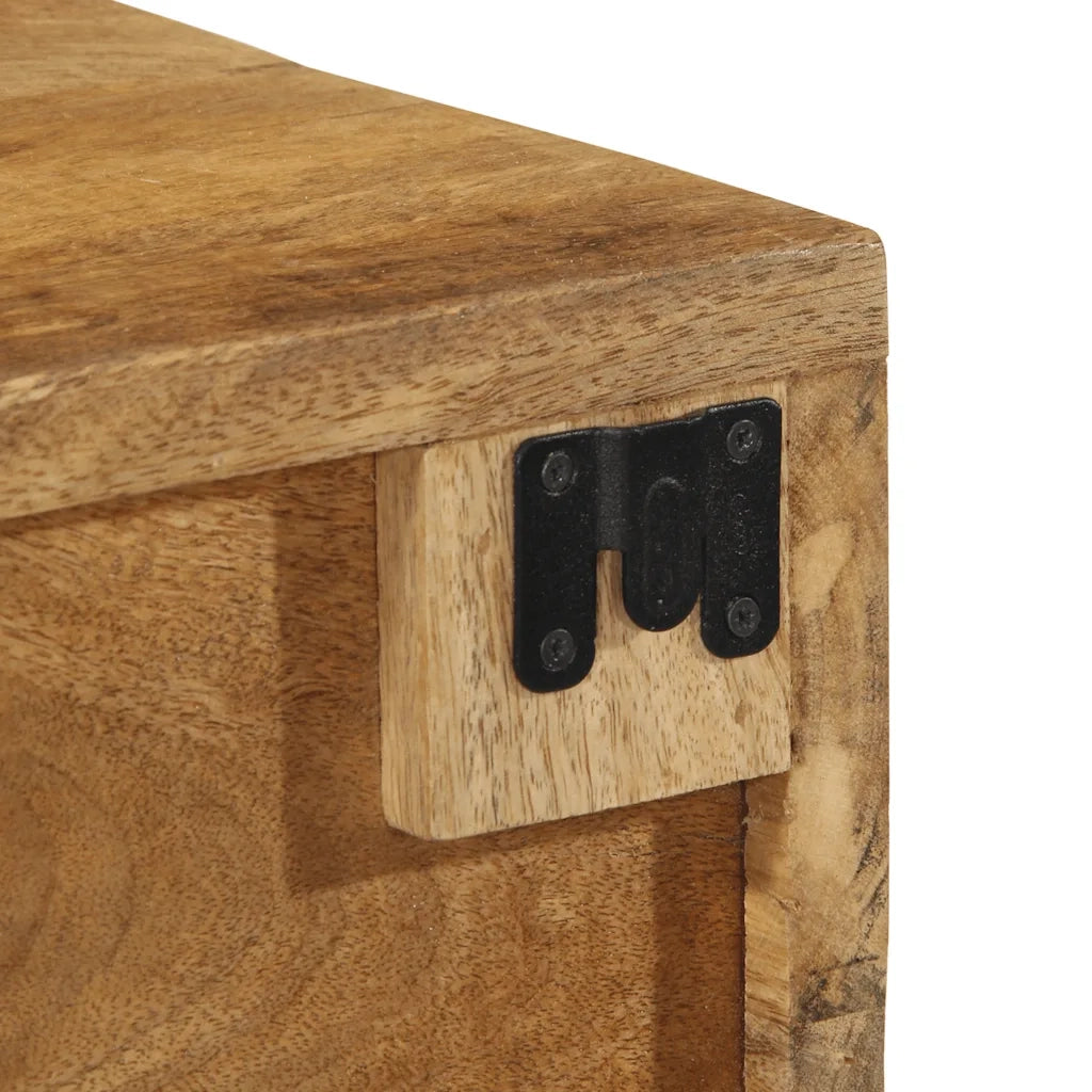 Mobile TV a Parete 60x30x19 cm Legno Grezzo Massello di Mango