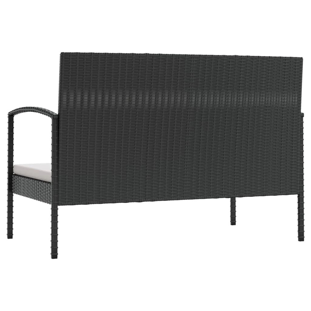 Set di mobili da giardino mobili da esterno 16 pezzi con cuscini resina intrecciata nera 02_0015878