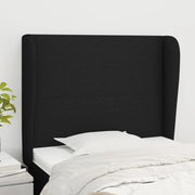 Testiera ad Orecchio-Testata con Orecchie Nera 103x23x118/128 cm in Tessuto 391768