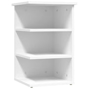 Comodo mobiletto laterale per divano 35 x 35 x 55 cm con 3 ripiani stile moderno in truciolato bianco 02_0047869
