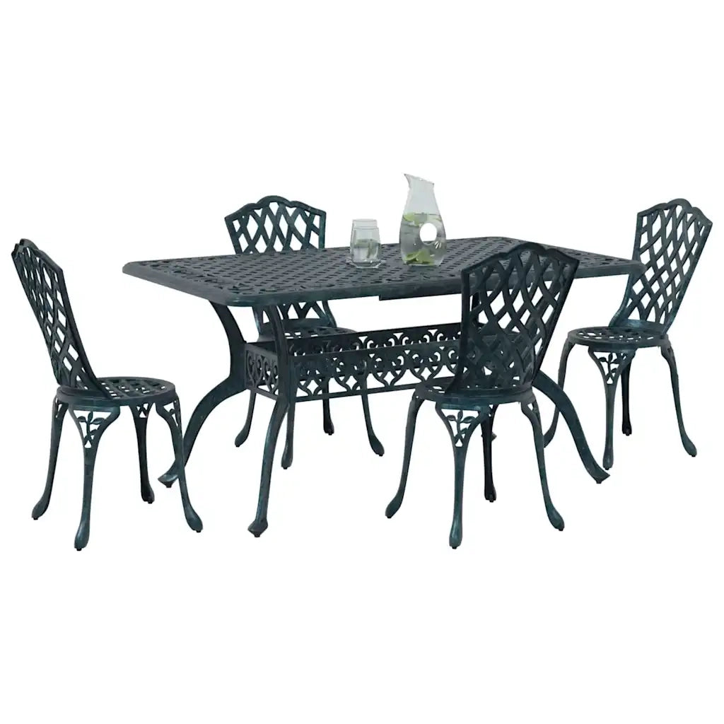 Set da Pranzo per Giardino 5 pcs Verde Alluminio 3334671