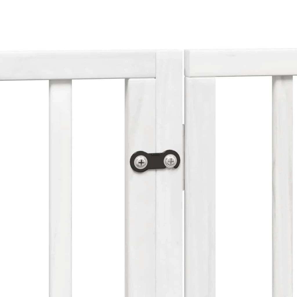 Cancelletto e porta di sicurezza per animali domestici 4 pannelli legno di pioppo bianco 02_0023343