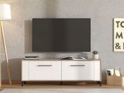 Nazzaro, Mobile Porta tv un Ripiano, 157x40x52h cm Marrone Rovere Nodi