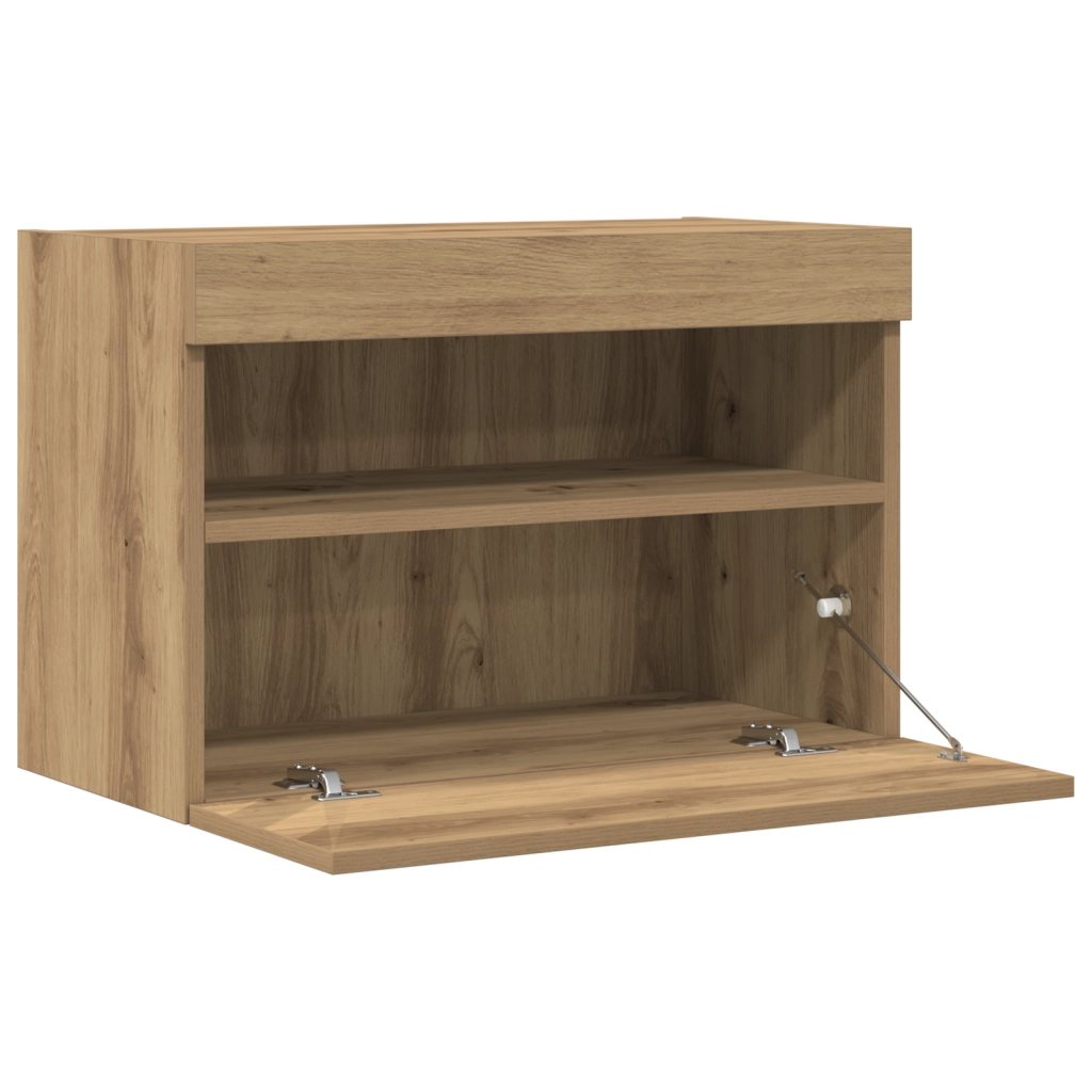 Armadi per TV  con luci LED 2 pz Rovere Artigianale 60x30x40 cm