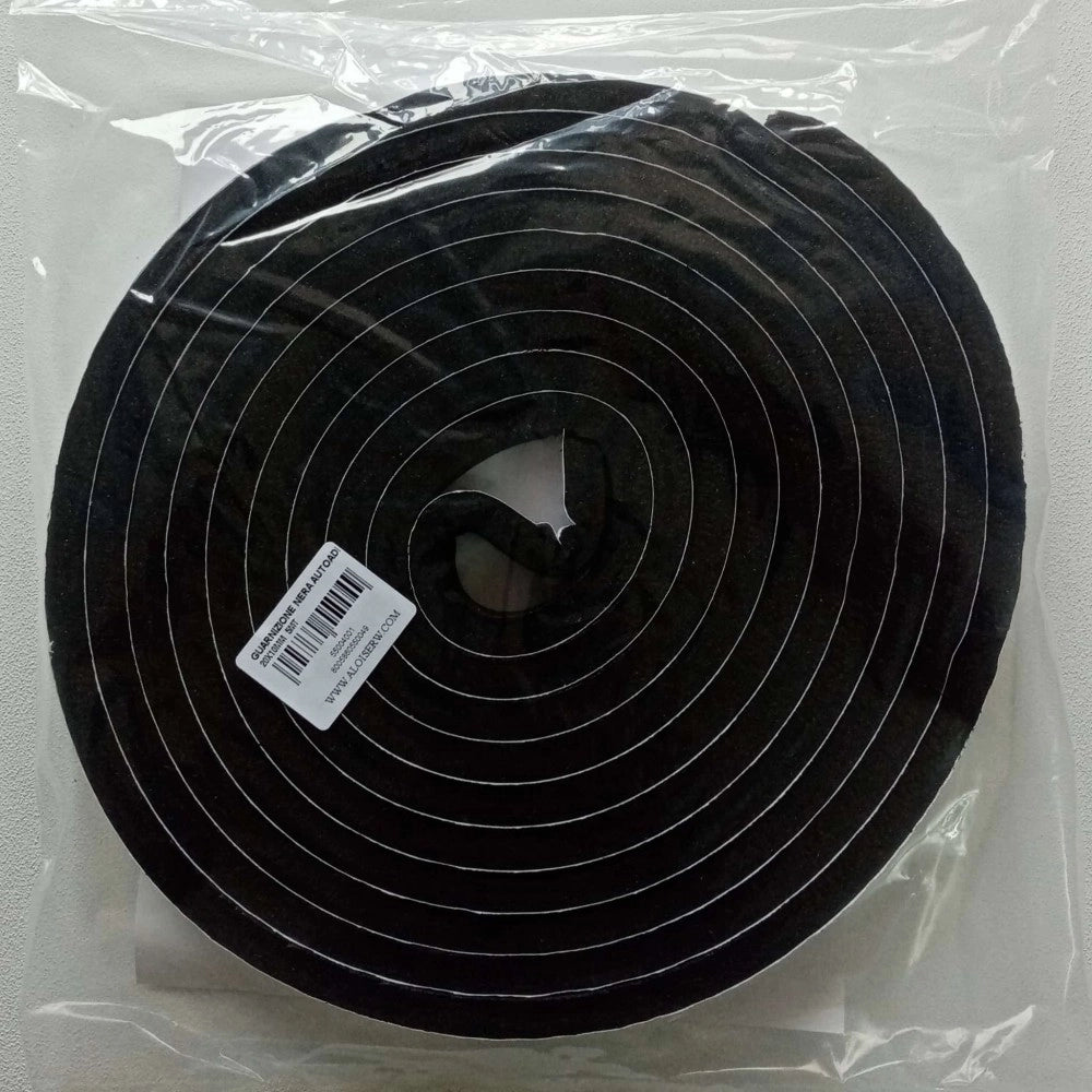 Guarnizione da 10 x 20mm lunghezza 5mt in gomma nera espansa autoadesiva
