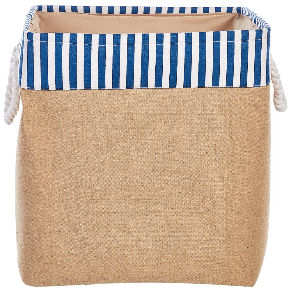 Set di 2 ceste portaoggetti in cotone beige con maniglie Soggiorno tradizionale Camera da letto