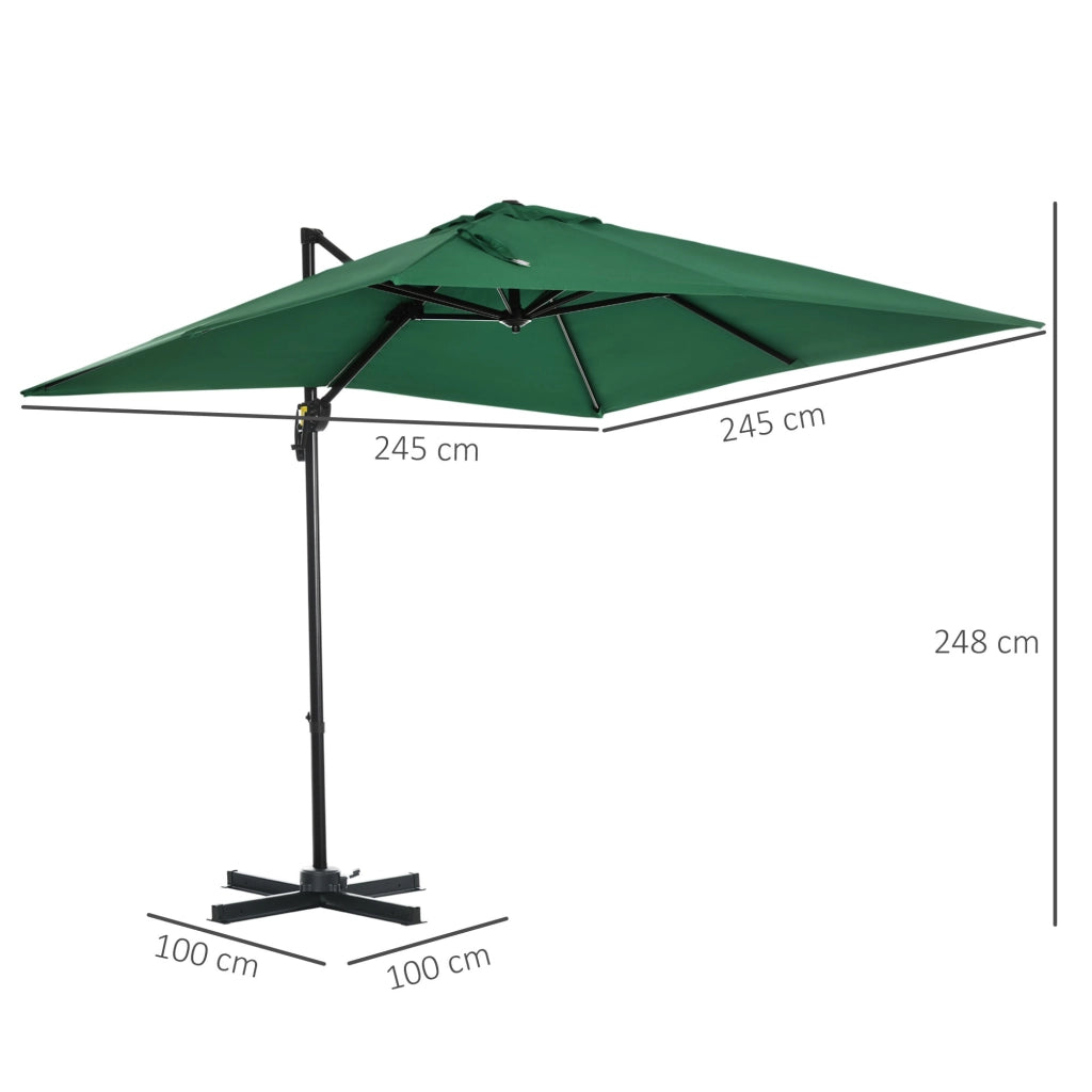 Ombrellone da Giardino 2.5x2.5 m con Rotazione 360¡ã ¨C Zephmum ¨C Verde