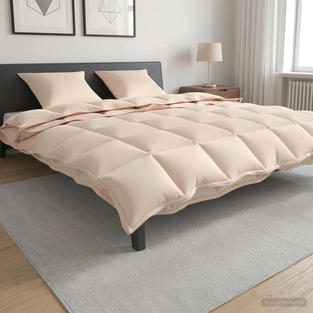 Piumone 200 x 200 cm Tutte le stagioni Fibra di Kapok Beige 42041915