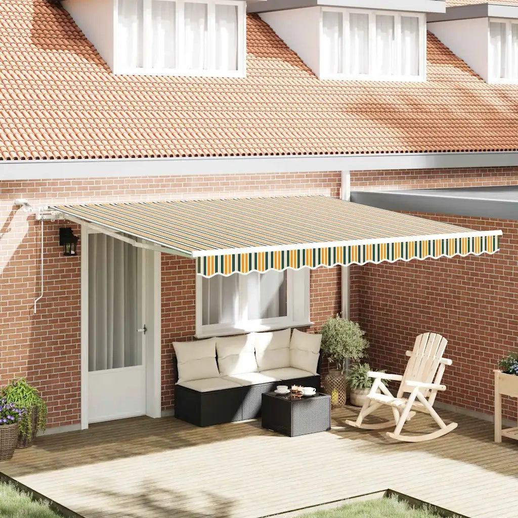 Tenda Retrattile Verde e Giallo 400 × 350 cm 3330834