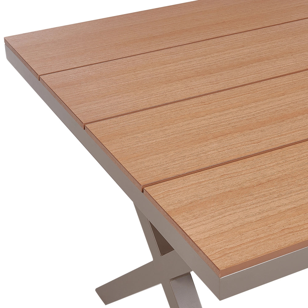 Tavolo da pranzo da giardino Taupe Struttura in alluminio 4-6 posti resistente alle intemperie Patio esterno
