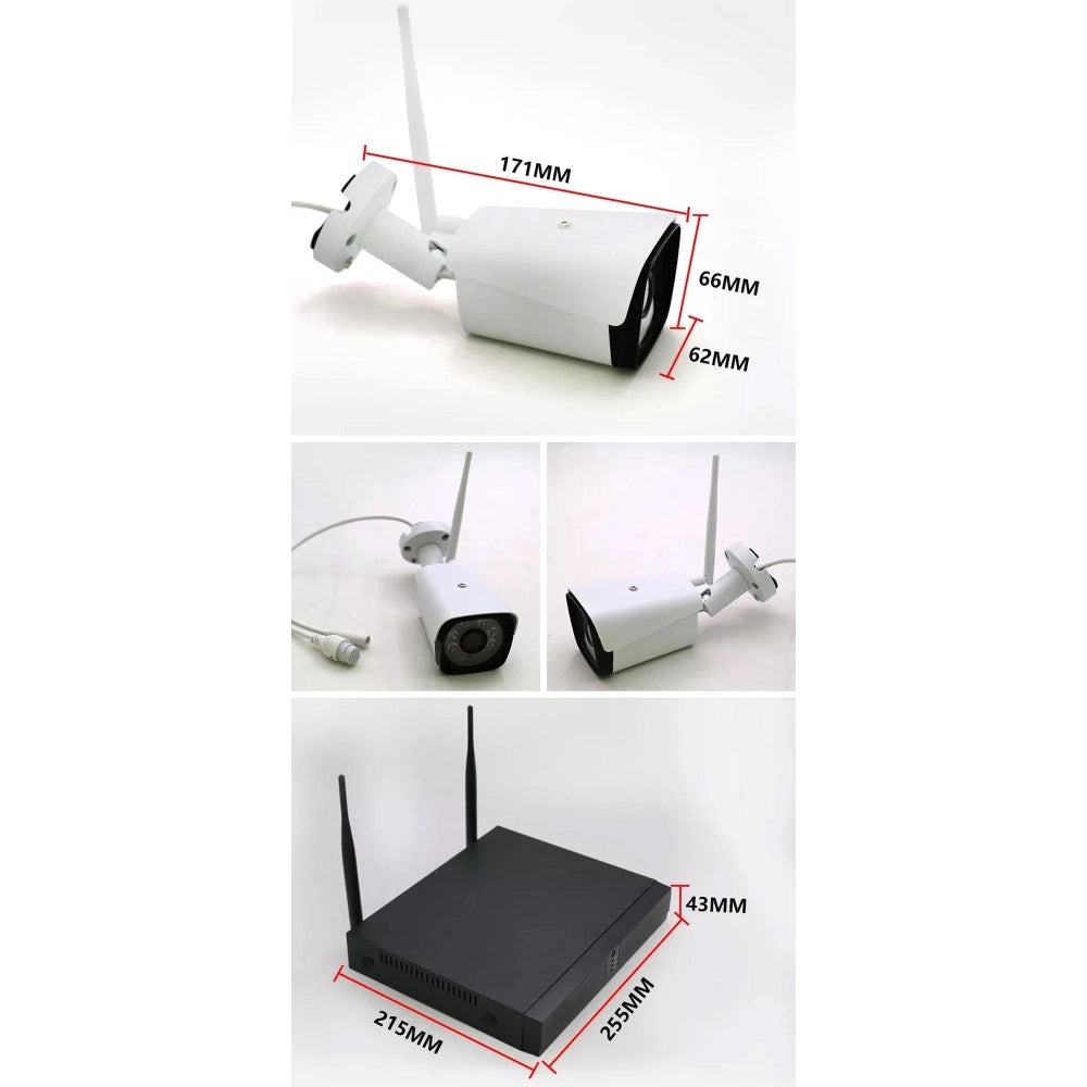 Trade Shop - Kit Dvr Wireless Wifi 8 Canali Sistema Registrazione Cctv Hd 8 Telecamere Q-s8i -