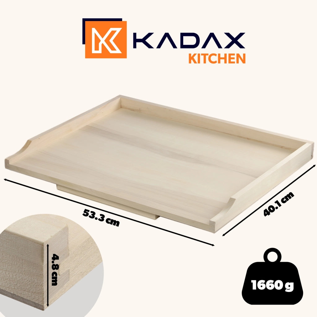 Tagliere da pasticceria in legno grande KADAX 53x40cm XXL monofacciale in legno massello da cucina
