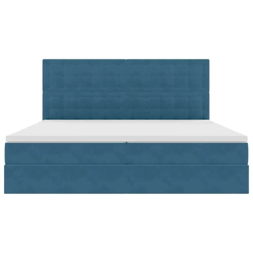 Letto con contenitore LED e materasso Blu Scuro 200 x 200 cm
