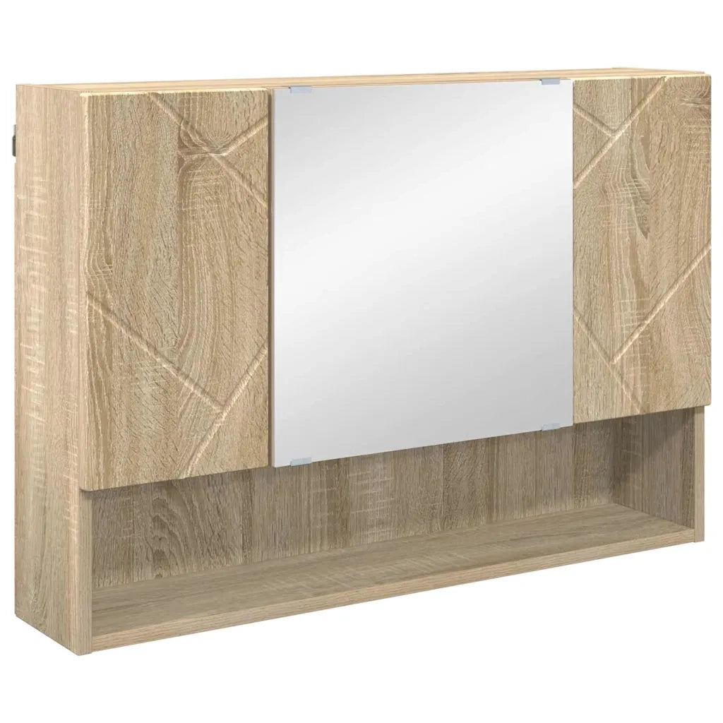 Mobiletto per specchio con porta Rovere Sonoma 80 x 17 x 55 cm 883356