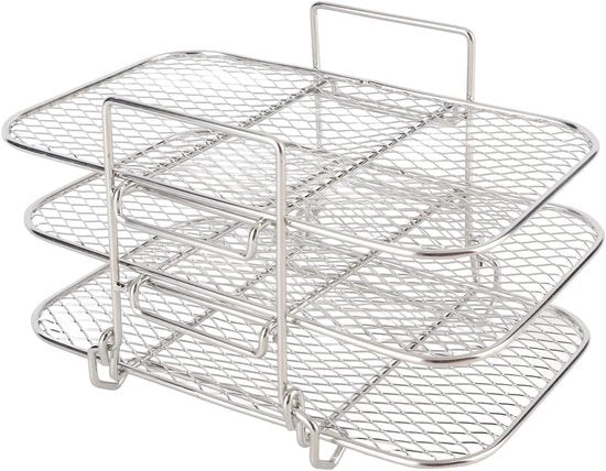 Rack Airfryer Premium - Doppio Rack per Airfryer Stazione - Racks Multifunzionali Deidratatore con Molti Strati. Aggiungi un'altra lastra!