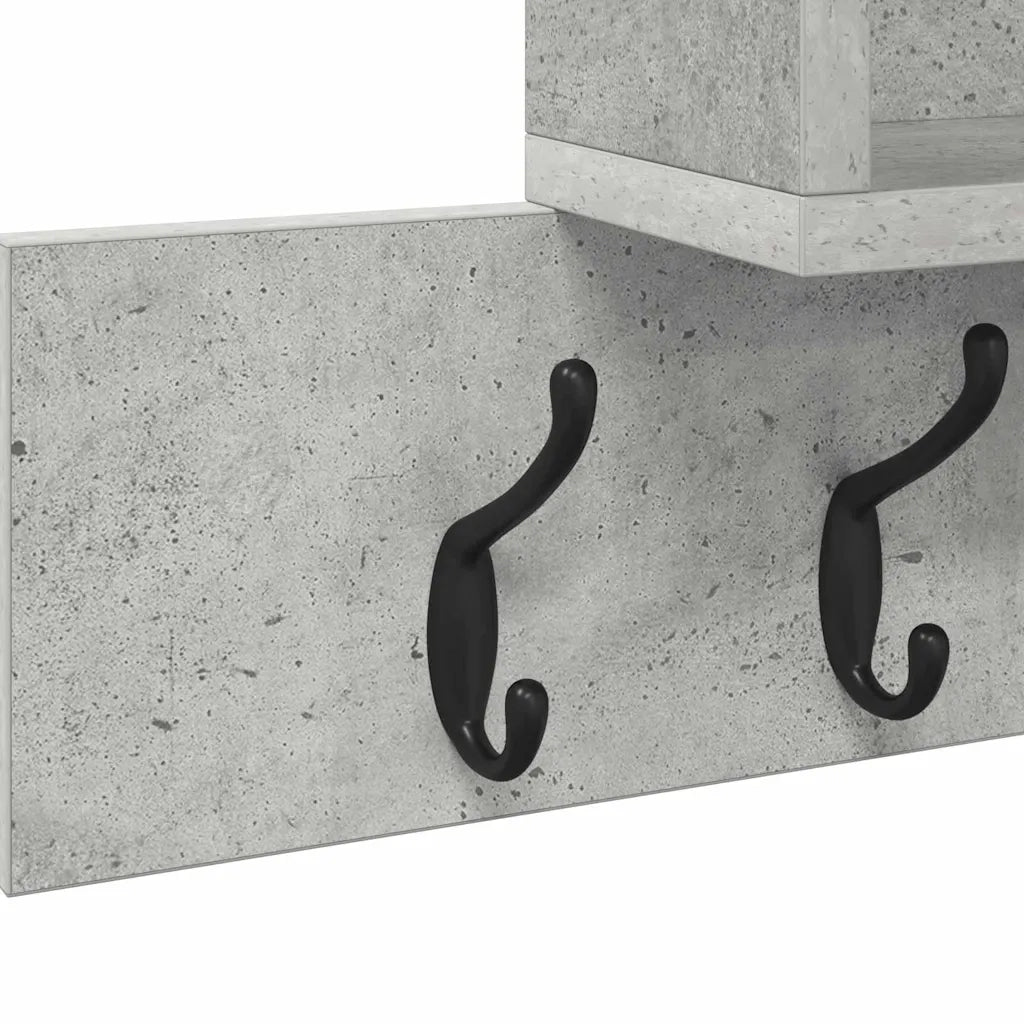 vidaXL Appendiabiti a muro Grigio cemento 100 x 12 x 43.5 cm