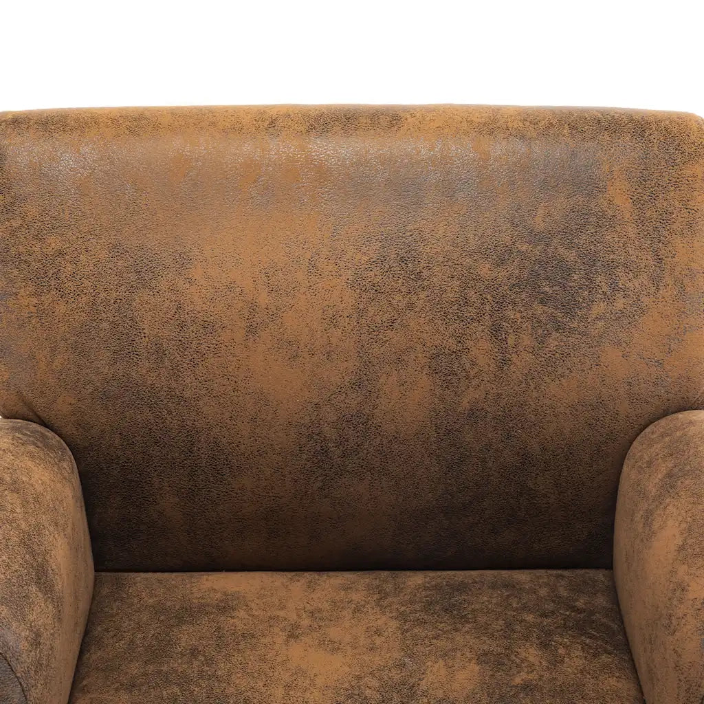 Poltrona Divano Marrone 70x69x72 cm Similpelle Scamosciata 248618