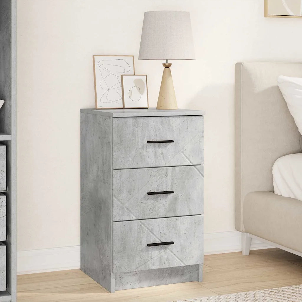 Armadio da Notte con cassetto Grigio cemento 38 x 38 x 66 cm