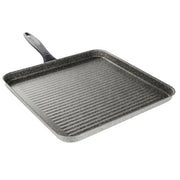 Trade Shop - Bistecchiera Quadrata 31.5 Cm Pietra Antiaderente Antigraffio Con Manico Nero 041064m -