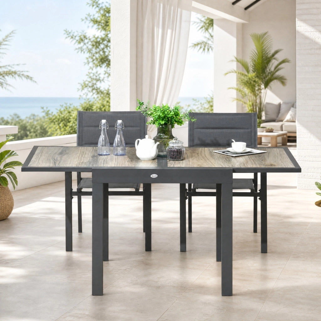 TAVOLO DA GIARDINO ALLUNGABILE 80/160 x 80 x 75 cm Alluminio Beige