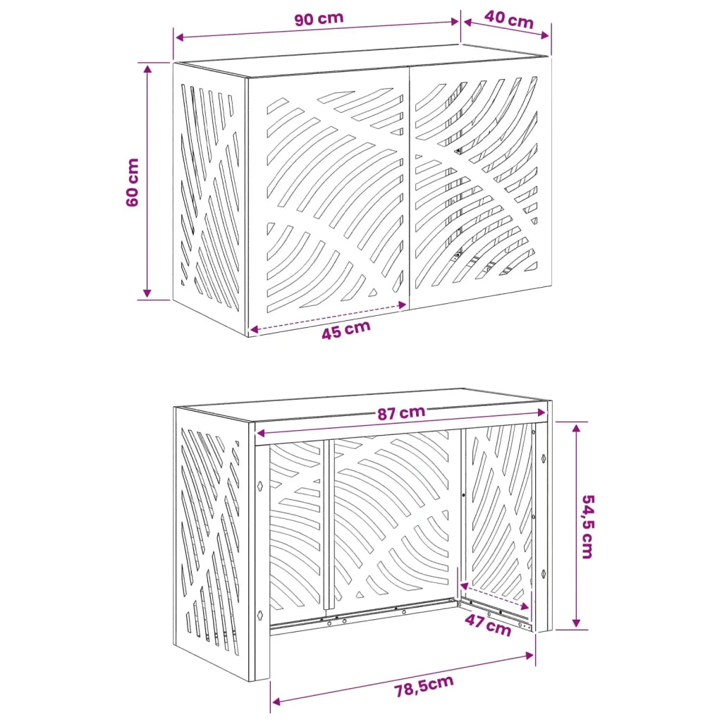Copertura per condizionatore d'aria Bianco 90 x 40 x 60 cm 8014095