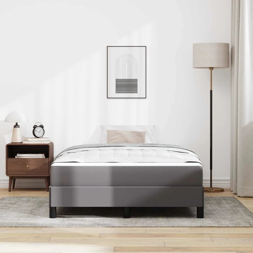 Struttura del letto con materasso Grigio 120 x 200 cm Tessuto