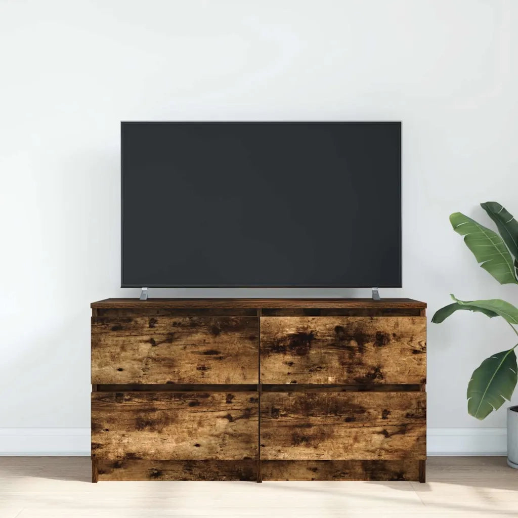 Mobile TV Rovere Fumo 100x35x54 cm in Legno Multistrato 861800