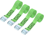 Cinturoni di sostegno 1" x 5ft, pacchetto di 4, regolabili, robusti fino a 551 lbs per carico, kayak, biciclette, verde