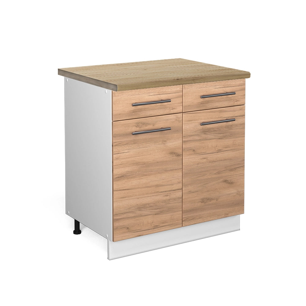 Mobiletto base per cucina Fame-Line Rovere dorato/Bianco 80 cm, PL Rovere Vicco