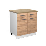 Mobiletto base per cucina Fame-Line Rovere dorato/Bianco 80 cm, PL Rovere Vicco