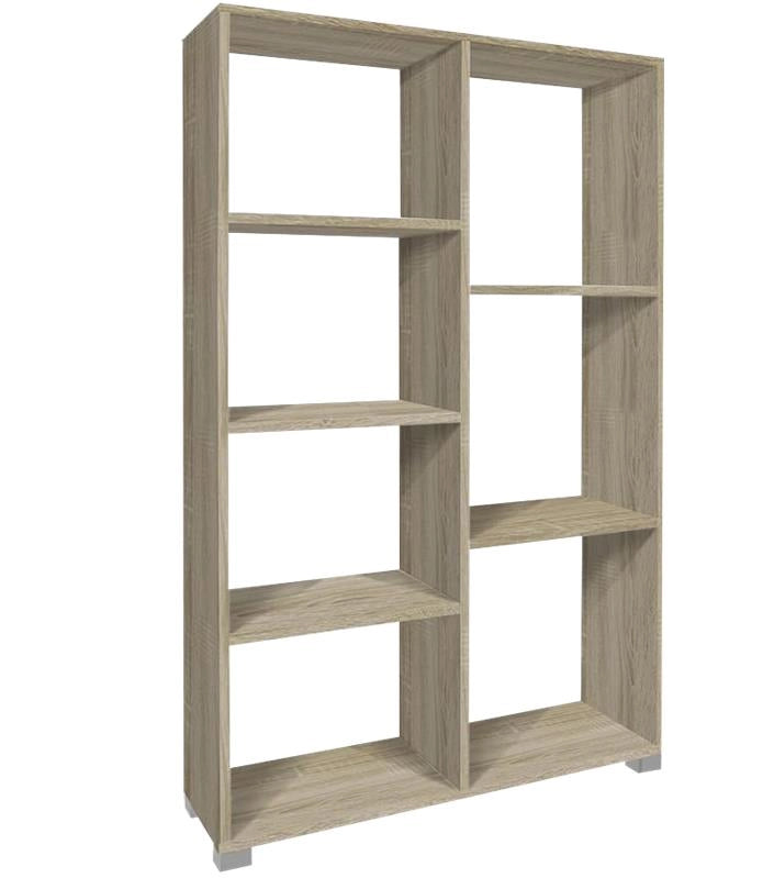 LIBRERIA IN MDF ROVERE CON RIPIANI SFALSATI MISURE: 80X24X126 CM