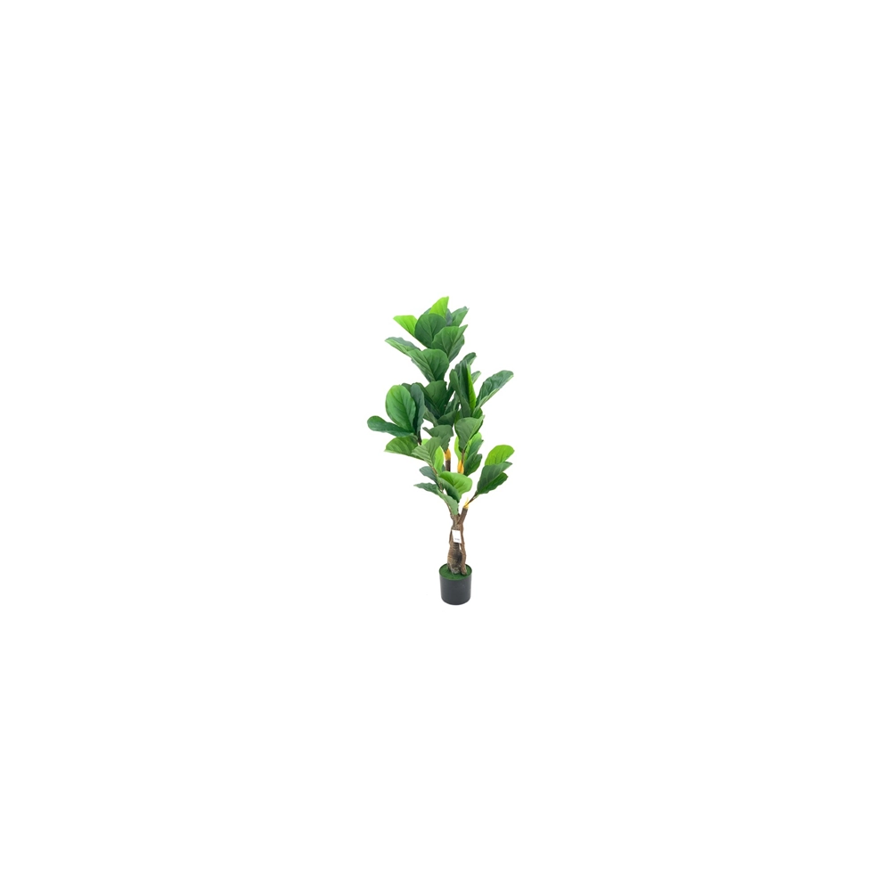 Pianta artificiale Ficus Pandurata 125h 43 foglie con vaso