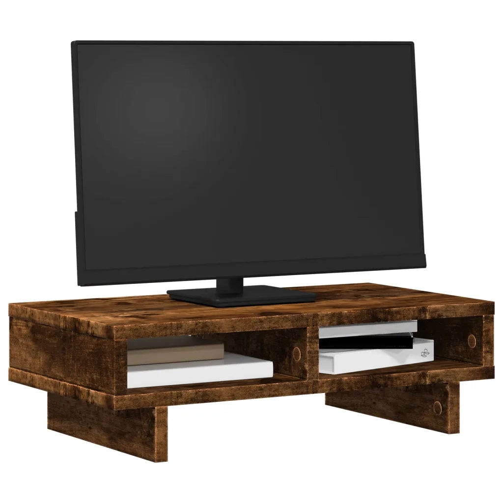 vidaXL Supporto per Monitor Rovere Fumo 50x27x15 cm in Truciolato
