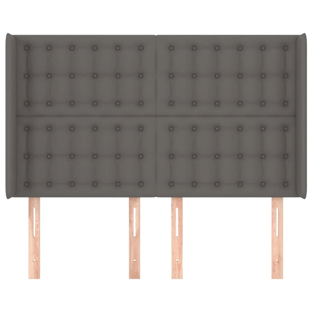 Testiera ad Orecchio-Testata con Orecchie Grigio 147x16x118/128cm in Similpelle 570288