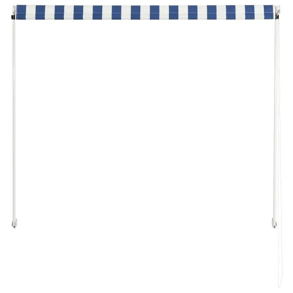 Tenda da Sole Retrattile 150x150 cm Blu e Bianco 143746