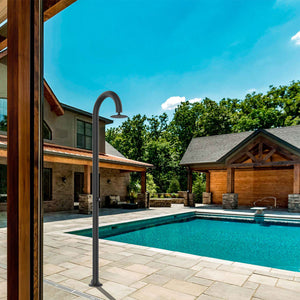 Doccia da Giardino ad Acqua Fredda in Alluminio con Timer Sined Luna Nero