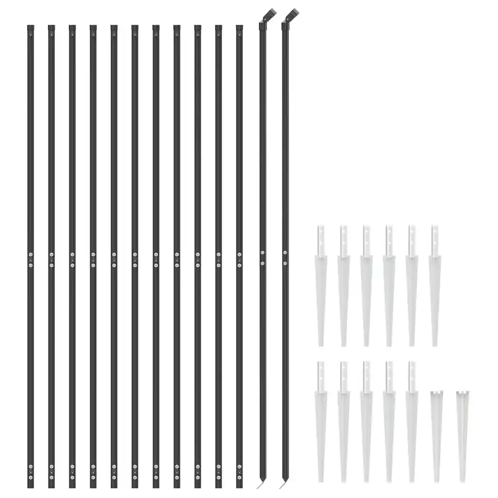 Recinzione Metallica con Picchetti Ancoraggio Antracite 1,4x25m 154251