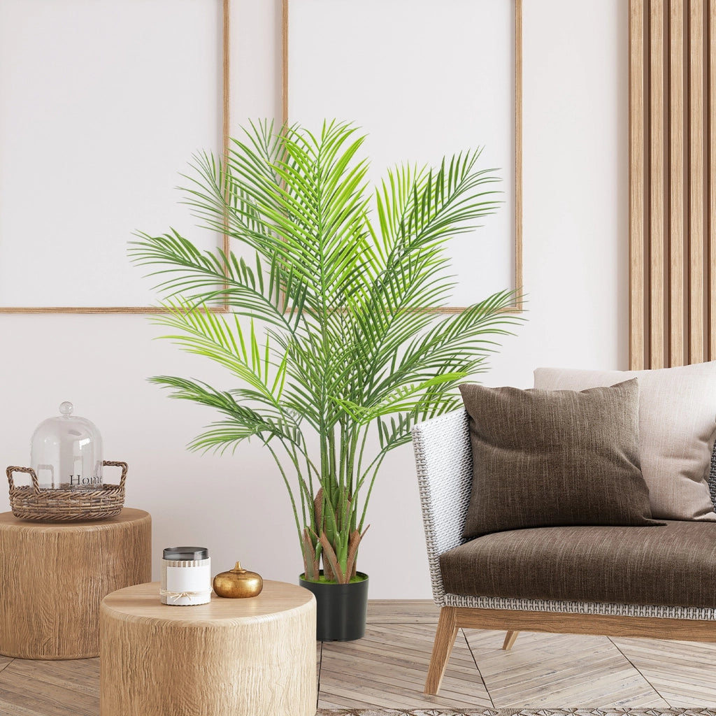 Palma artificiale grande 120cm pianta finta in vaso ¨C zephmum ¨C verde plastica