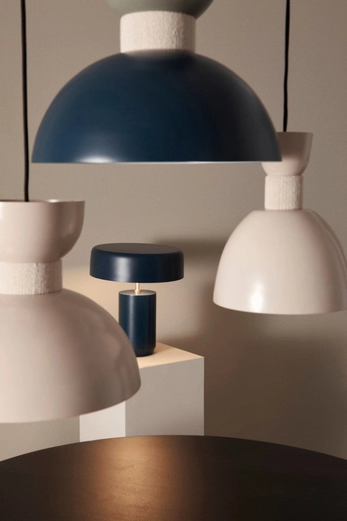 Lampadario a Sospensione in Metallo con Dettaglio in Cotone D21 - SHIORI
