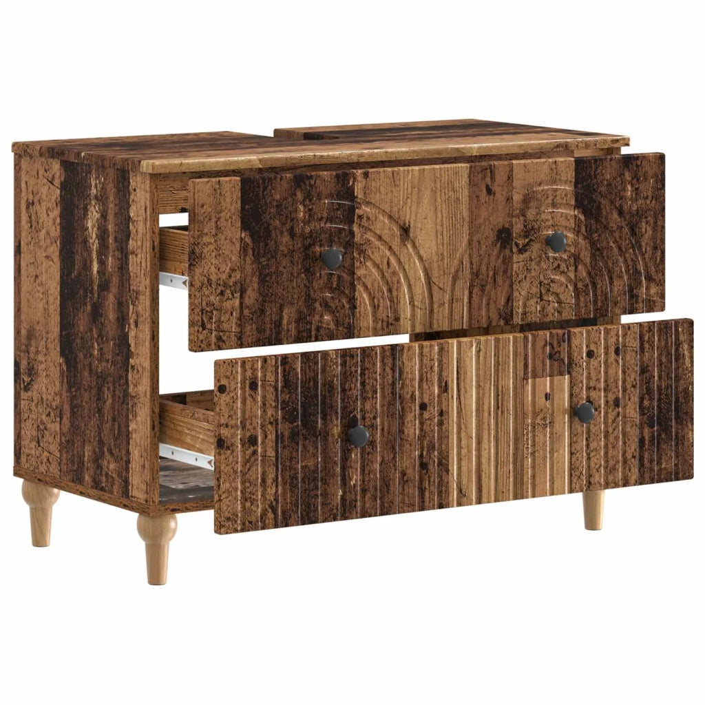 Armadio per Lavabo da Bagno ALKMAAR Legno antico 896143
