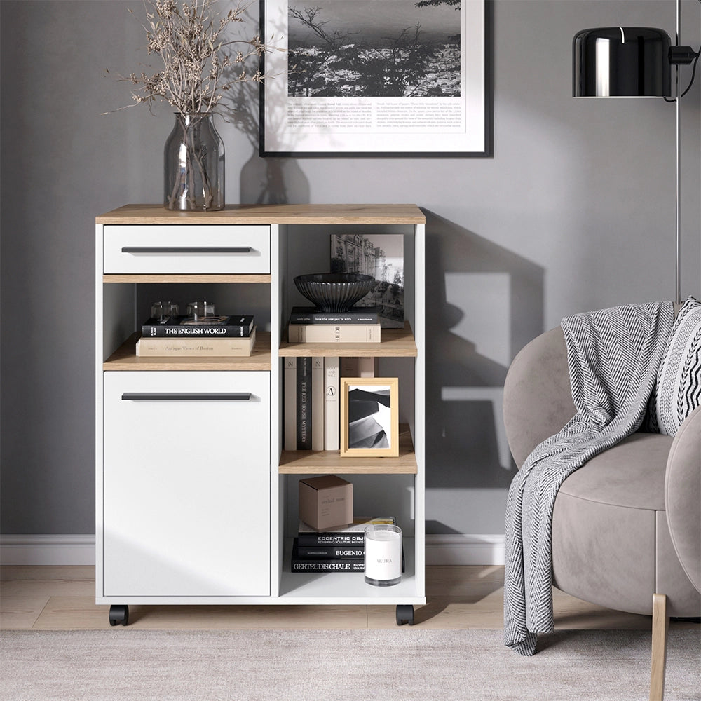 Vicco Buffet da cucina Bianco/Rovere artigianale 72.2 x 41.9 cm