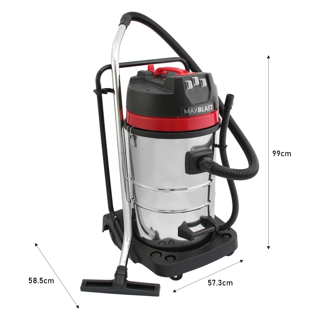 Aspirapolvere industriale 80L secco/umido con tubo 5 m e accessori