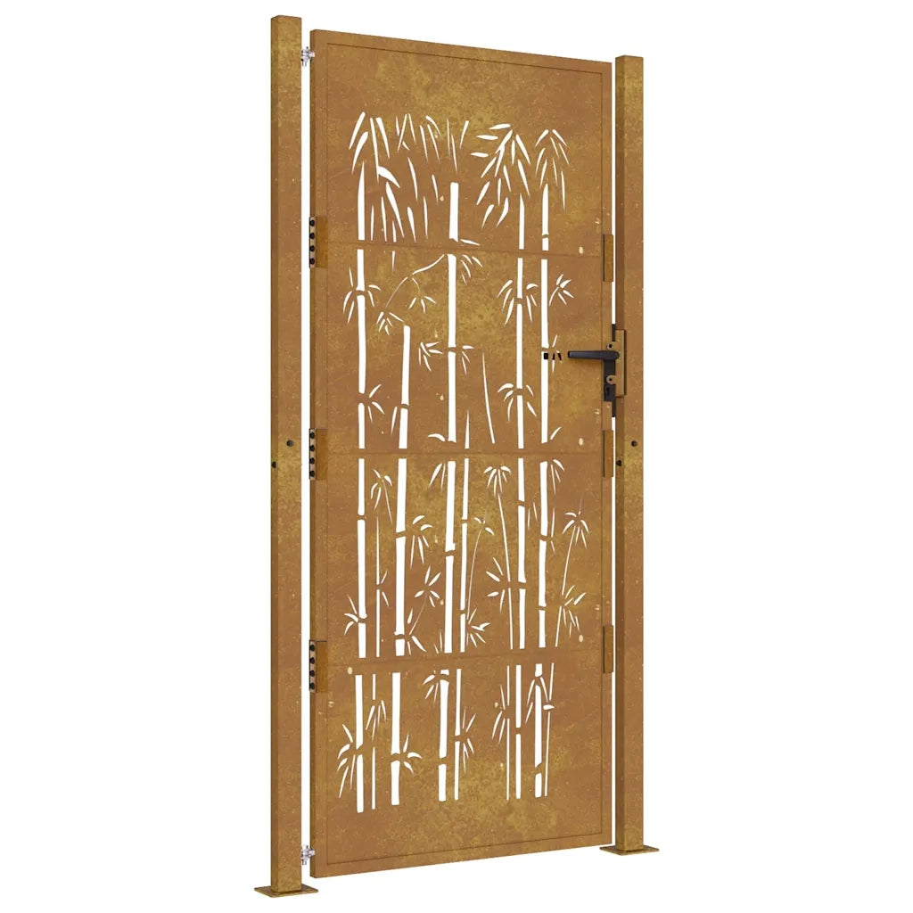 Cancello da Giardino 105x205 cm in Acciaio Corten Design BambÃ¹cod mxl 104395