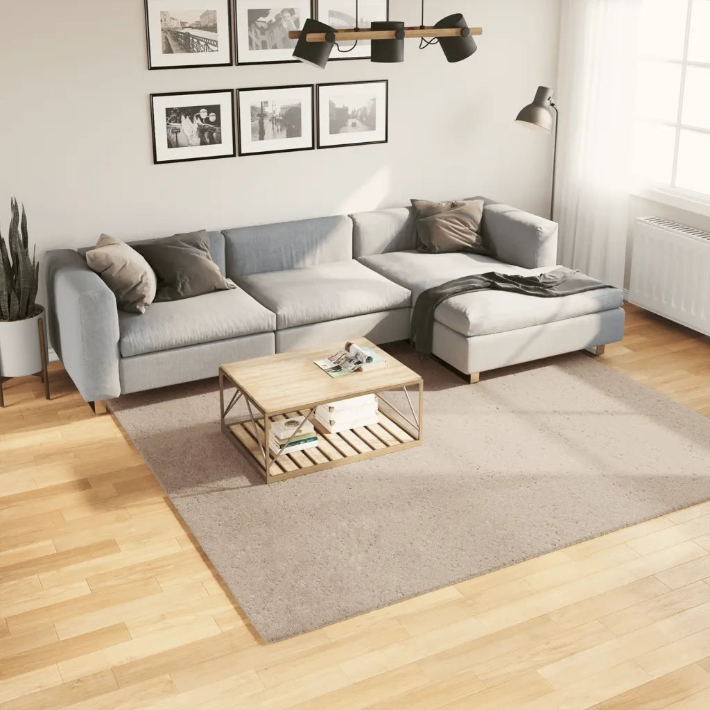 Tappeto a Pelo Corto HUARTE Morbido e Lavabile Sabbia 240x240cm 375063