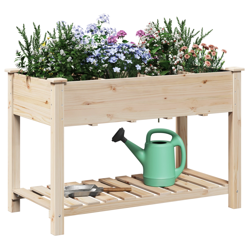Fioriera da Giardino con Griglie 115x59x76 cm in Legno Massello di Abete